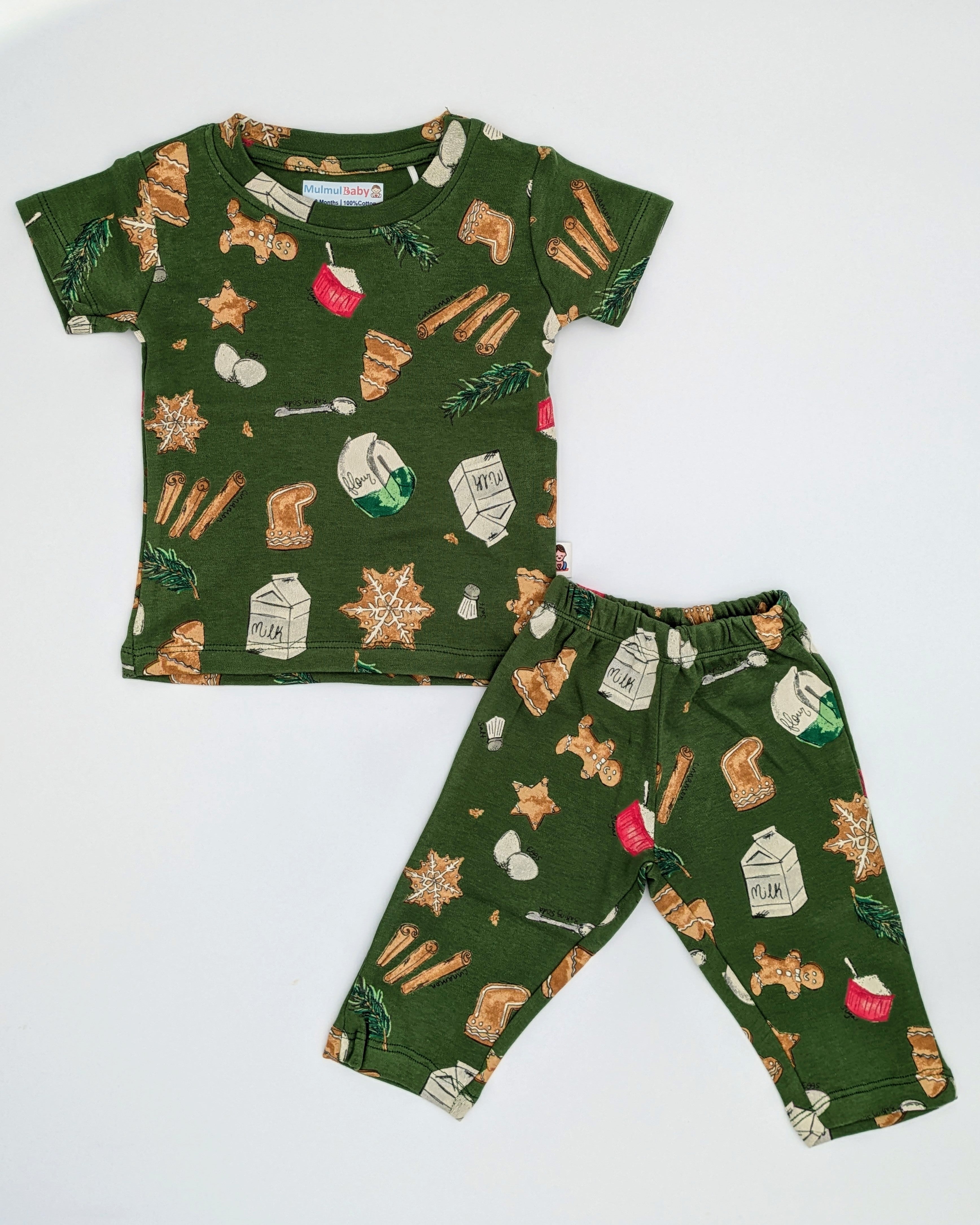 2-Piece Printed T-Shirt and Long Pant Set - Cinnamon Shortbread