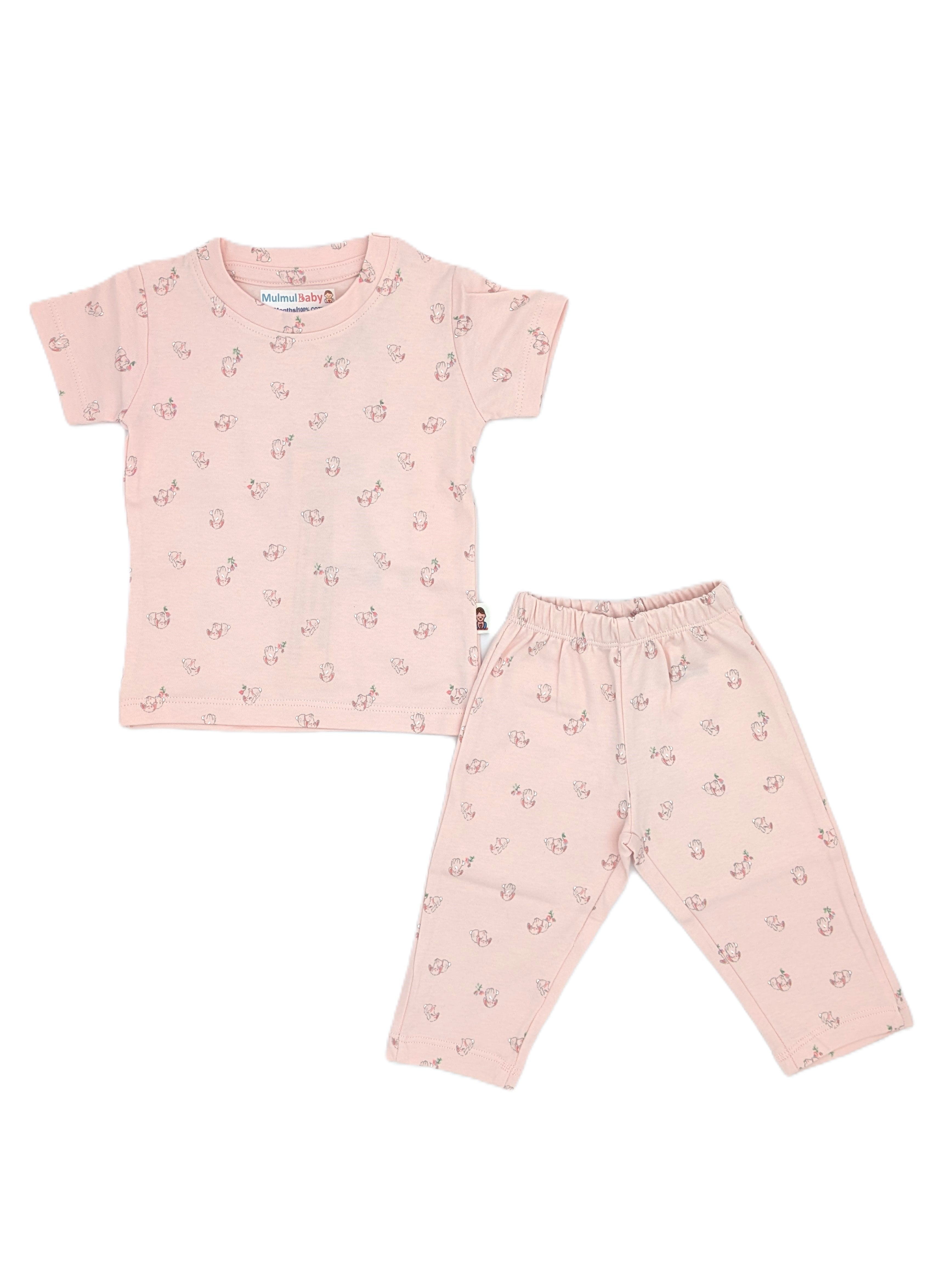 2-Piece Printed T-Shirt and Long Pant Set - Pink Puppy