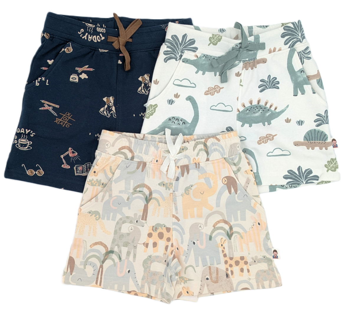 3-Pack Boy's Printed Cotton Shorts