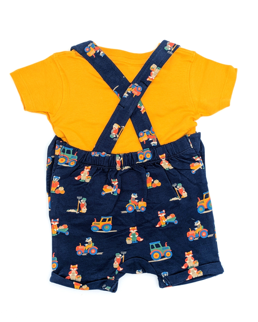 2-Piece Overalls/Dungaree Set - Trucks & Tools