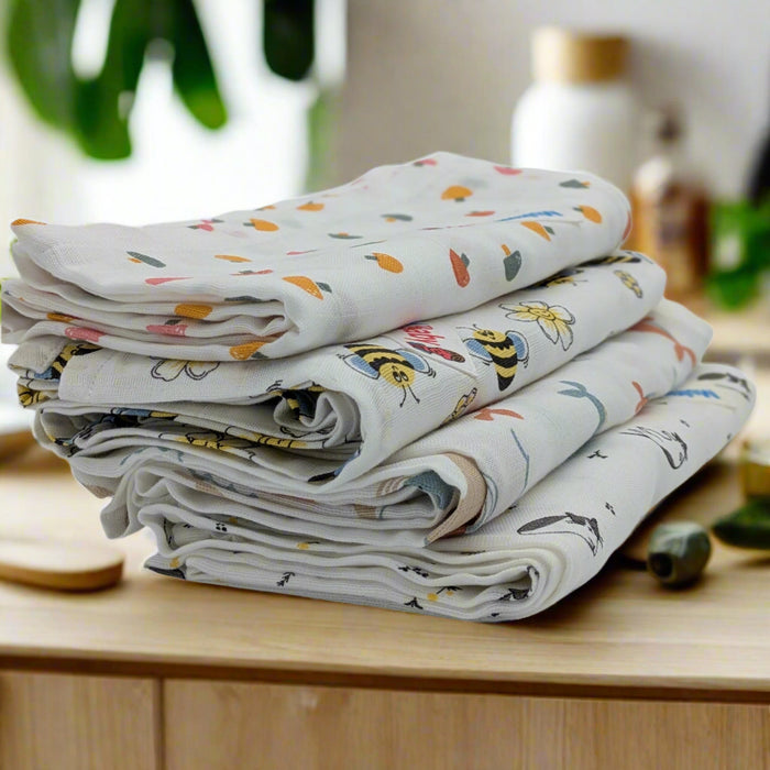 4-Pack Mulmul Muslin Baby Towels (40"x40") — Towel, Wrap & Blanket