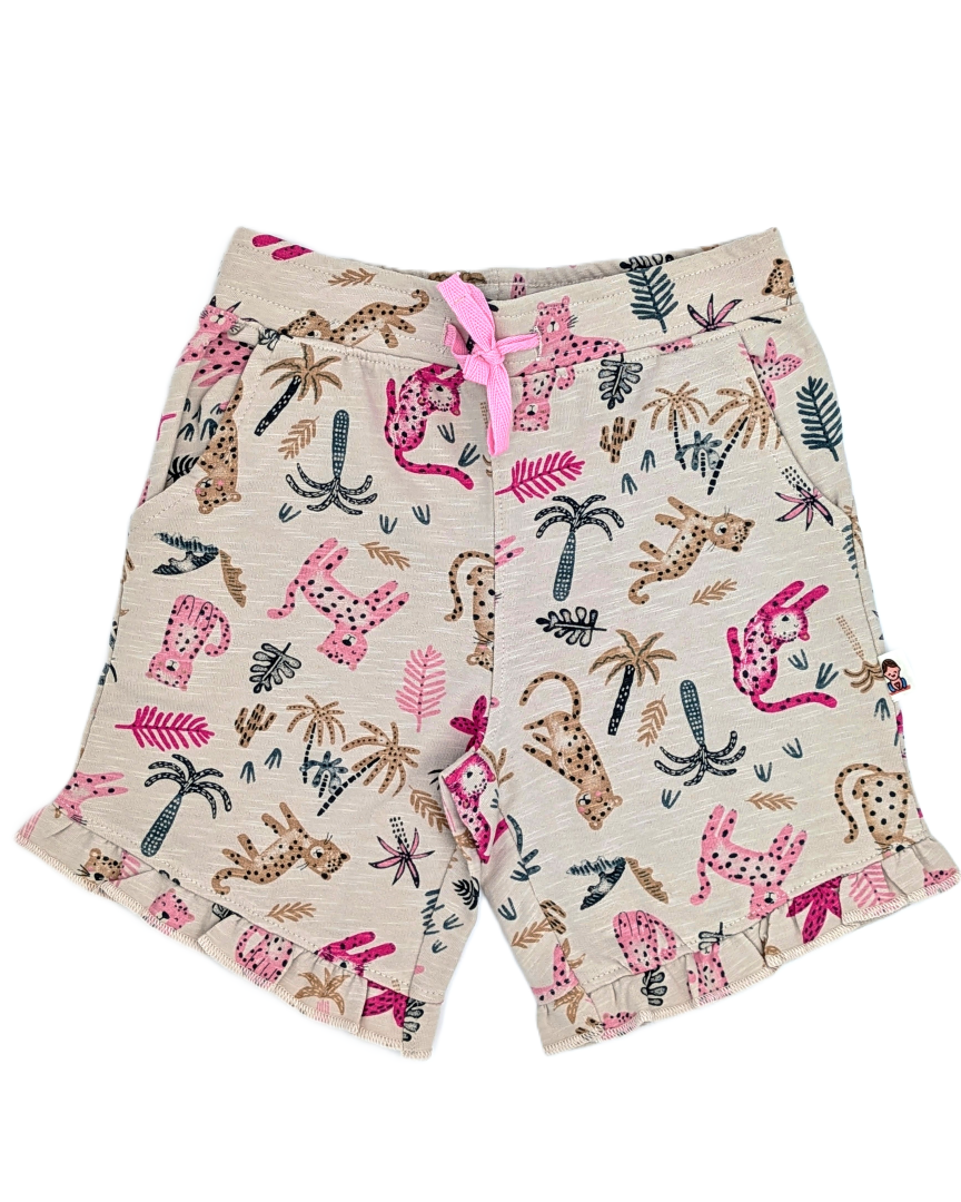 Girl's Printed Cotton Shorts - Jungle