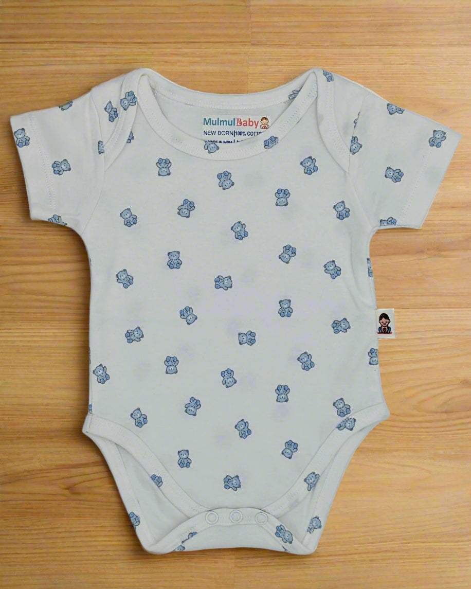 Cotton infant onesie, bear print