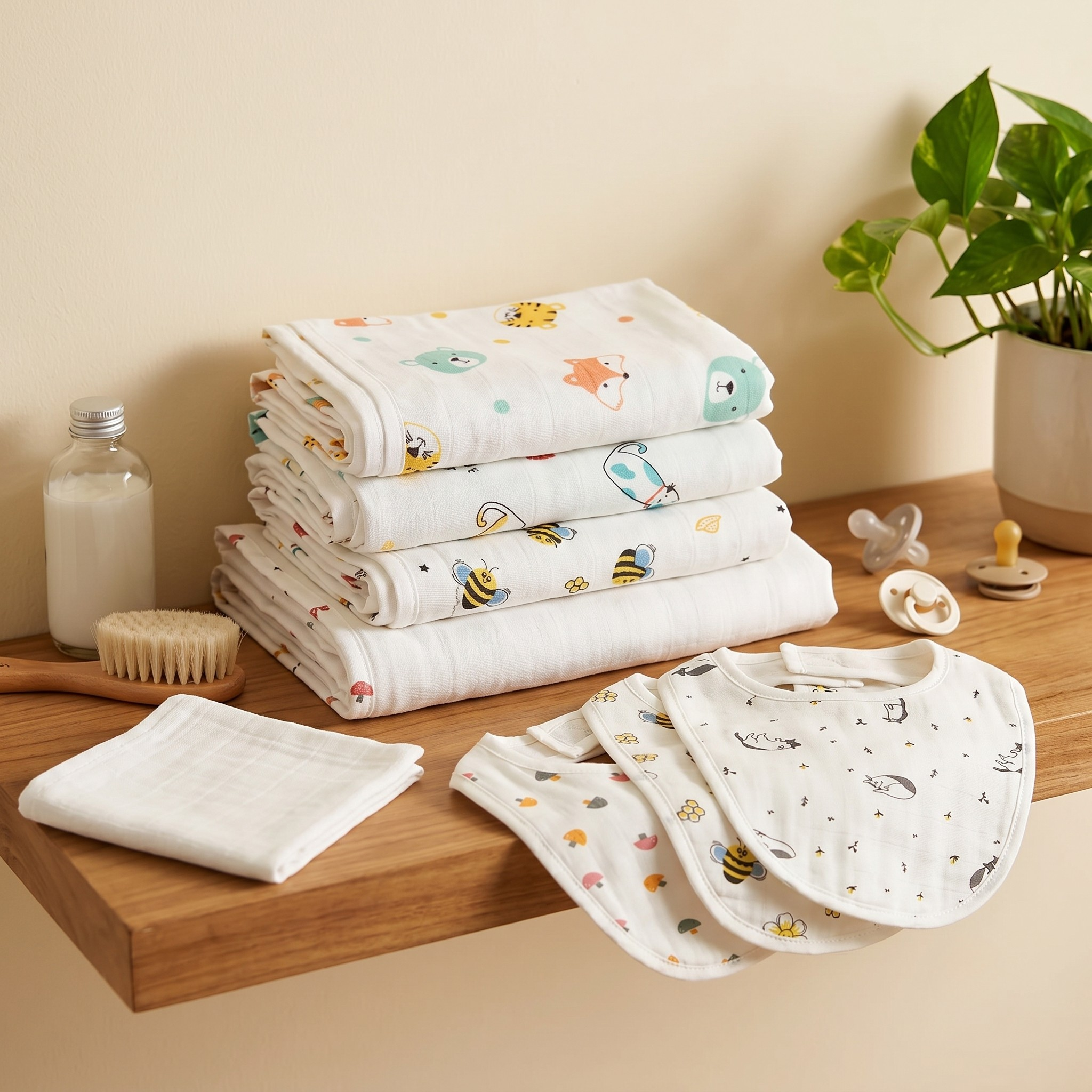 MulmulBaby Newborn Essentials Kit — complete organic muslin baby gift set for grandparents