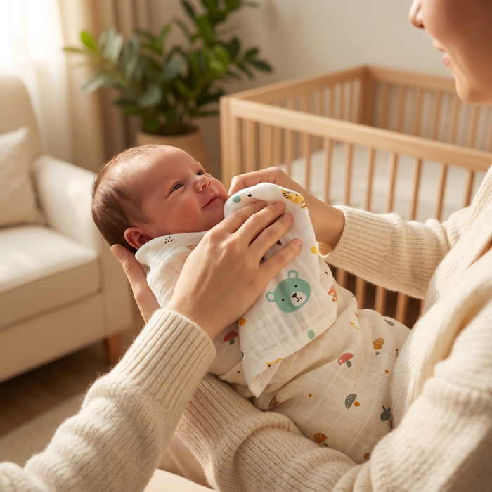 MulmulBaby Complete Newborn Gift Set — mulmul muslin baby essentials lifestyle shot