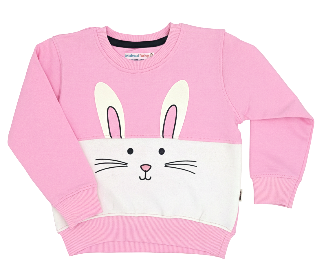 "Pink Bunny" Organic Cotton Kids Sweatshirt