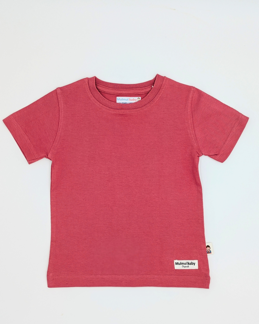 Plain cotton kids t-shirt in rose gold