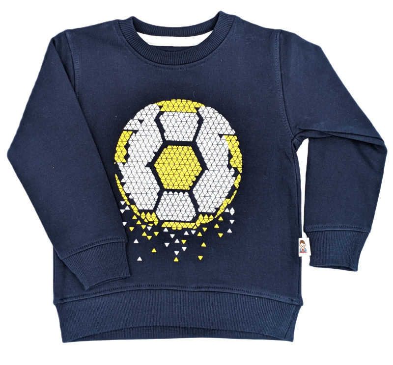 Soccer Time! Organic Cotton Kids' Crewneck Sweatshirt | Navy Blue