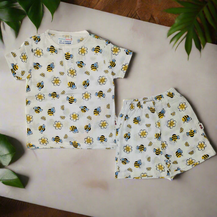 2-Piece Muslin (Mulmul) Shirt & Shorts Set