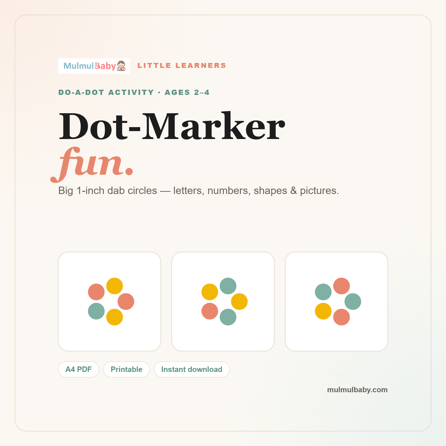 Dot-Marker Activity Pack printable cover
