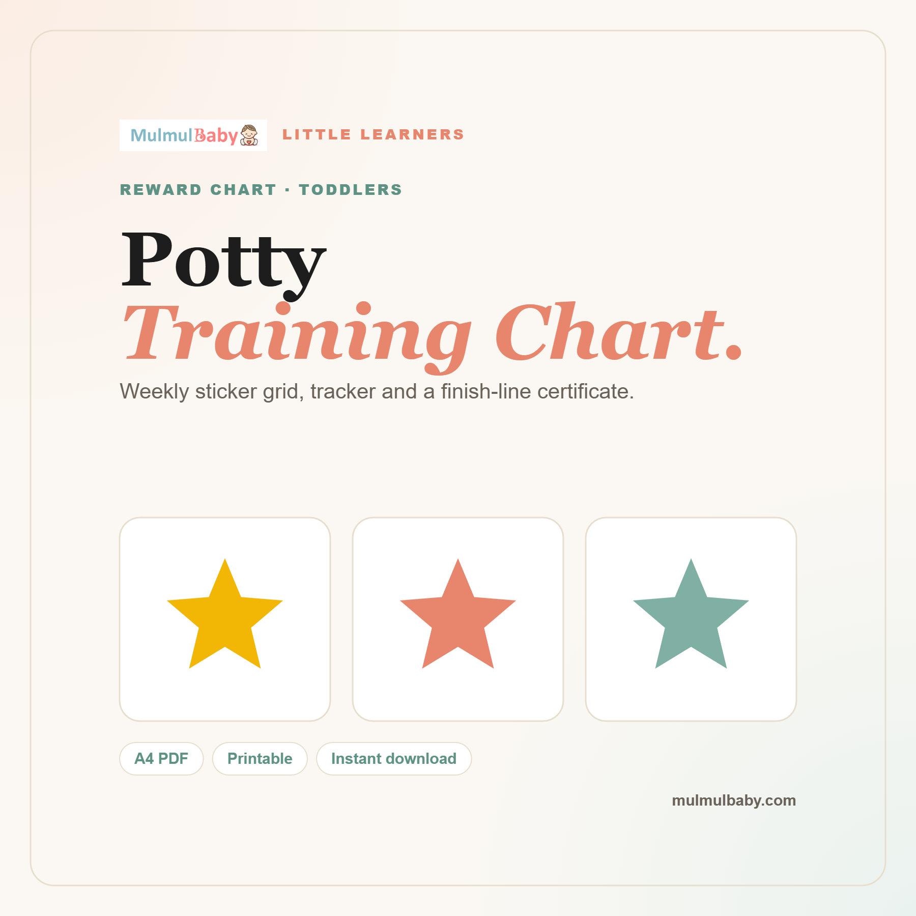 Potty Training Chart printable cover