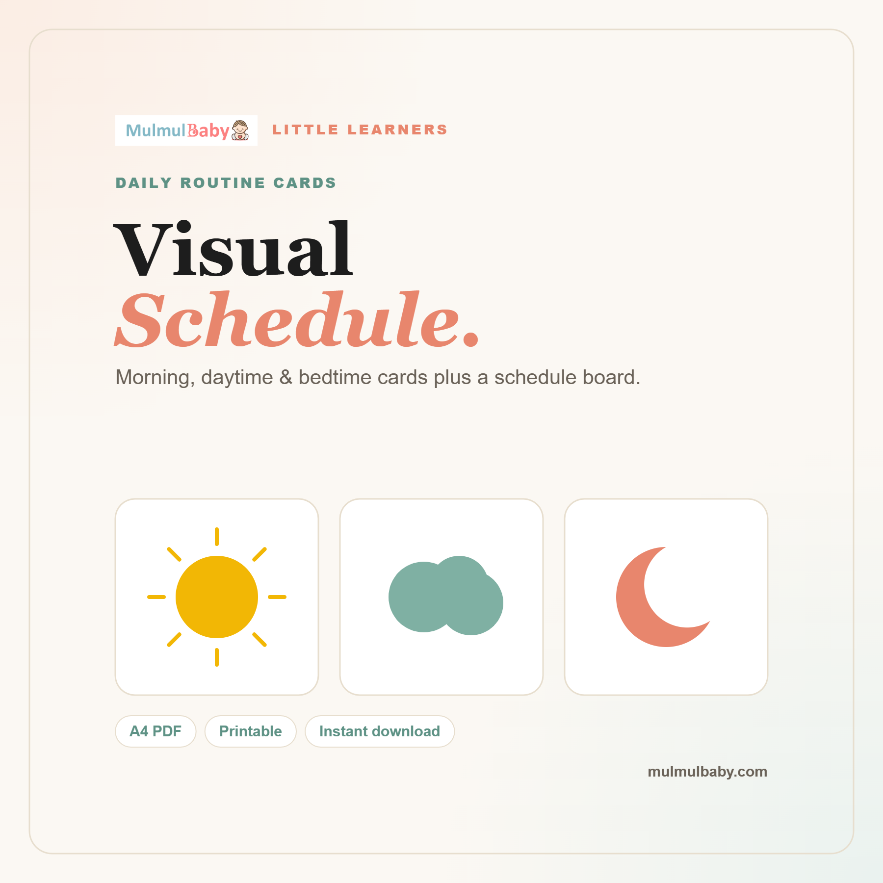Visual Schedule and Routine Cards printable cover